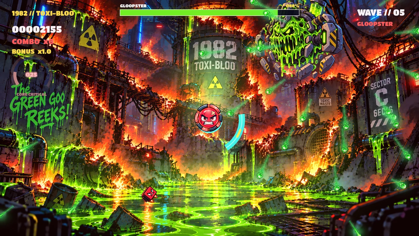 REFLECT89 gameplay in Toxi-Bloo